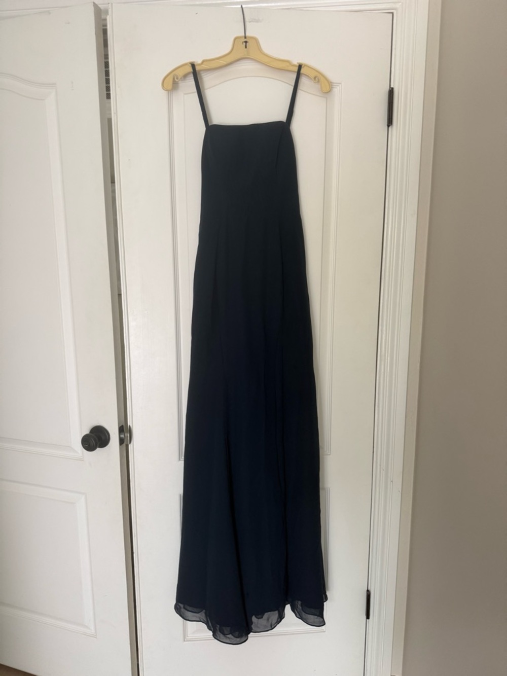Azazie Cosette Dark Navy Spaghetti Strap Bridesmaid Formal Wedding Dress NWT